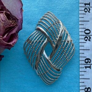 Monet Stamped Silver Brooch Vintage Beautiful Condition